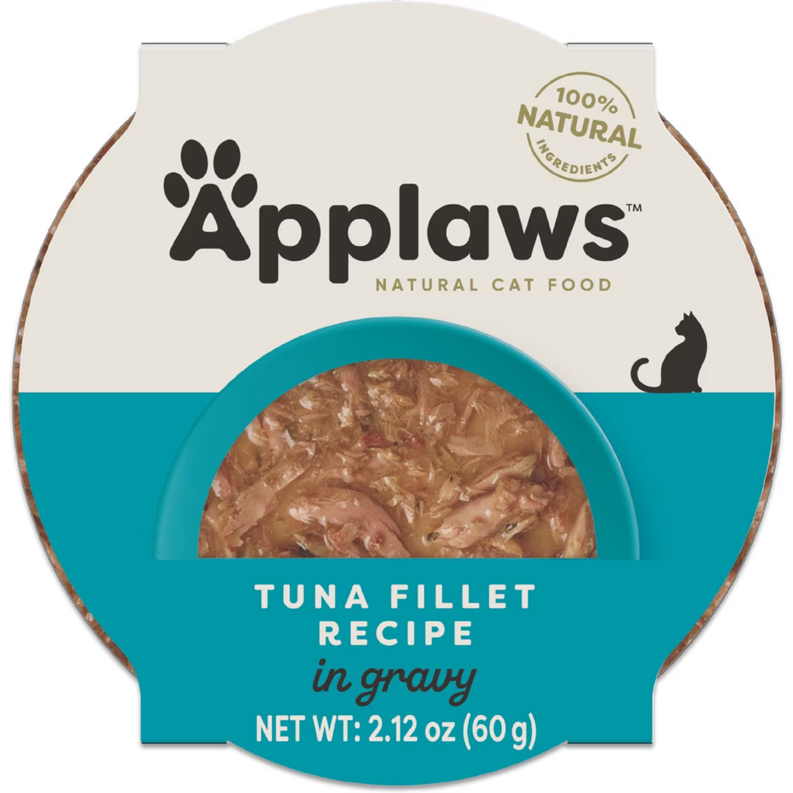 Applaws Cat Grain Free Tuna Flakes in Gravy Peel Top Dish Canned Cat Food, 2.12-oz