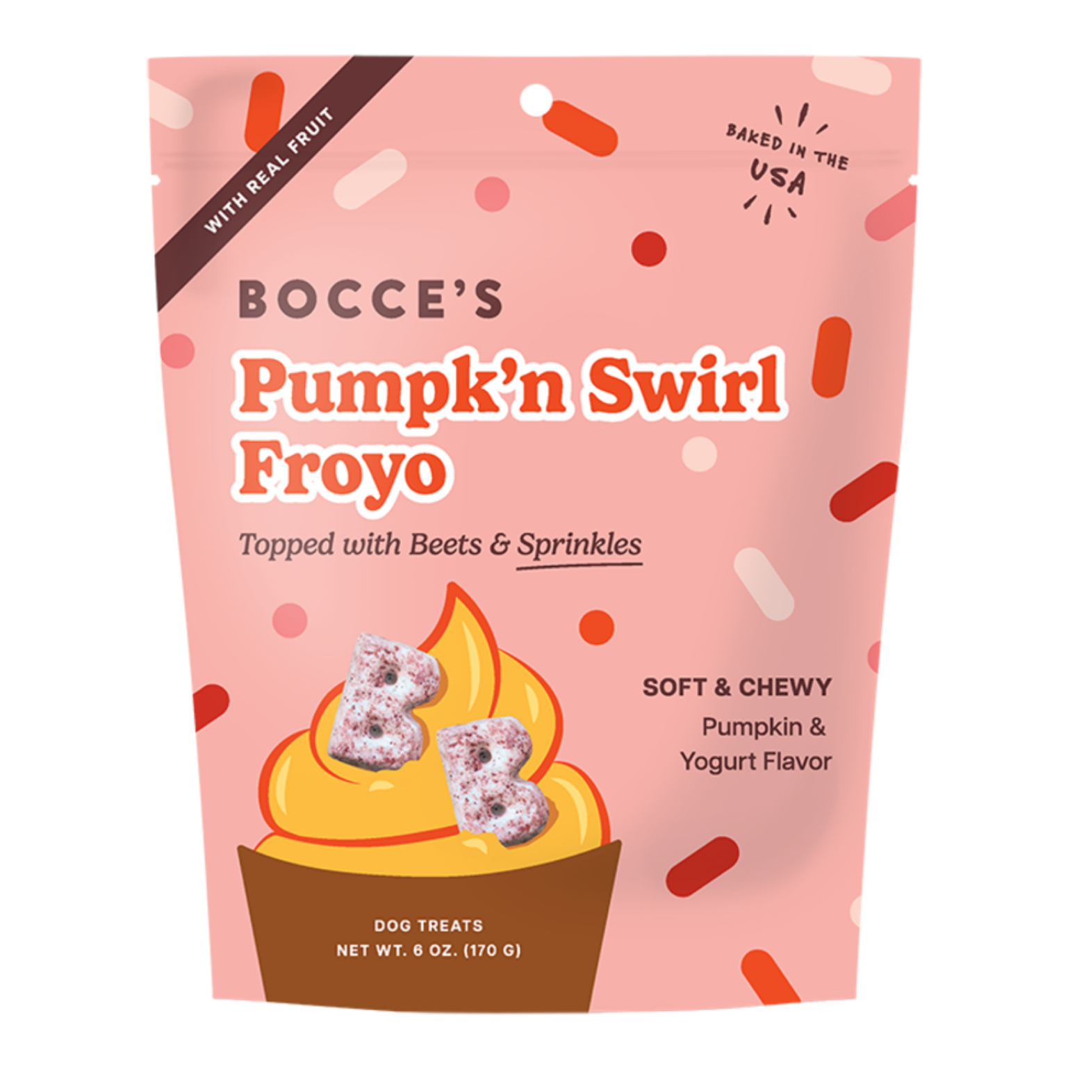 Bocce's Bakery Dog Froyo Grain Free Pumpk'n Swirl Soft & Chewy Treats 6 oz