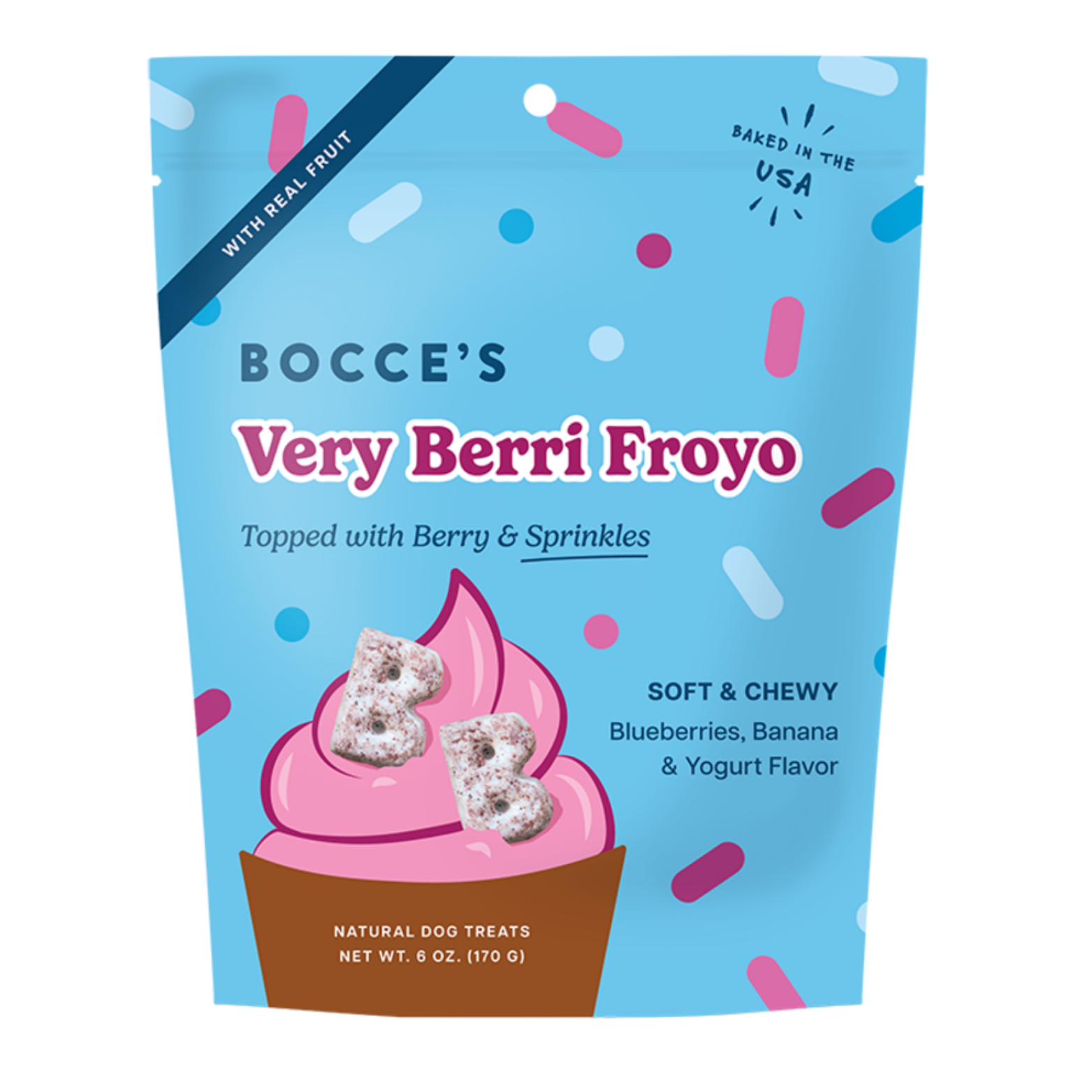 Bocce's Bakery Dog Froyo Grain Free Very Berri Soft & Chewy Treats 6 oz