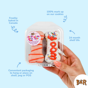 Bosco & Roxy's Prepackaged Happy Birthday Pink Woof It Up Bones Dog Treat 4pk
