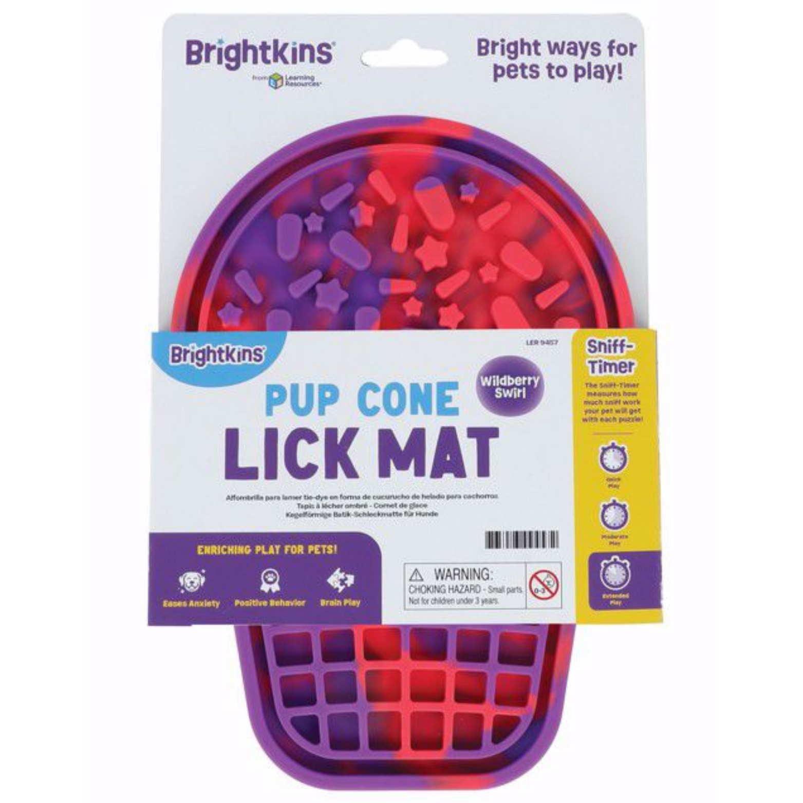 Brightkins Dog Tye-Dye Pup Cup Cone Lick Mat With Suction Cups Dog Toy
