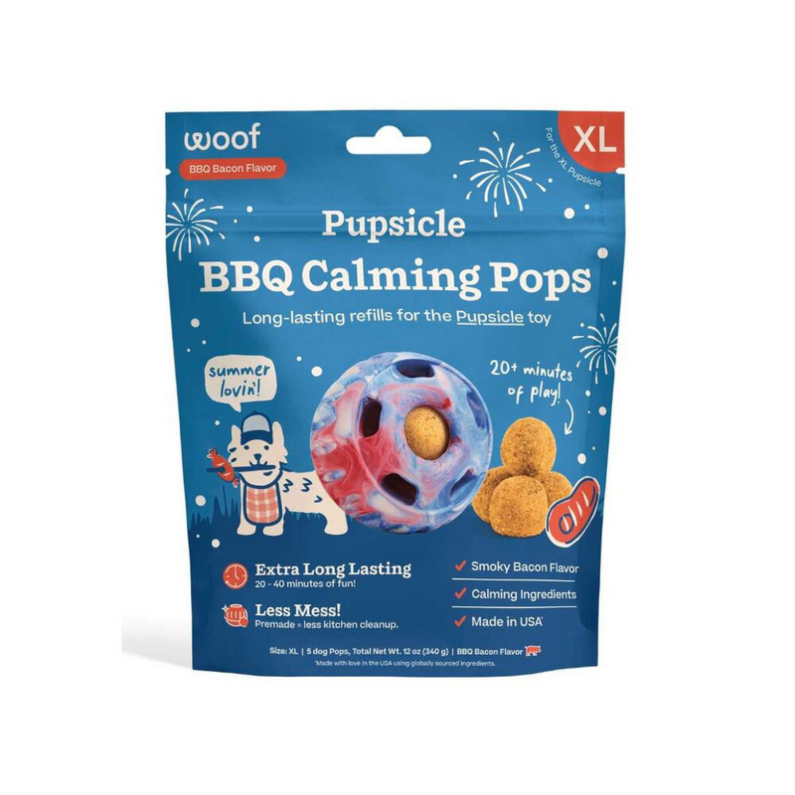 Woof Pet Calming Wellness Pops Dog Treat BBQ