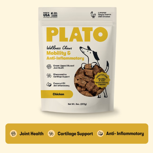Plato Wellness Chews Mobility & Anti-Inflammatory Air-Dried Dog Treats