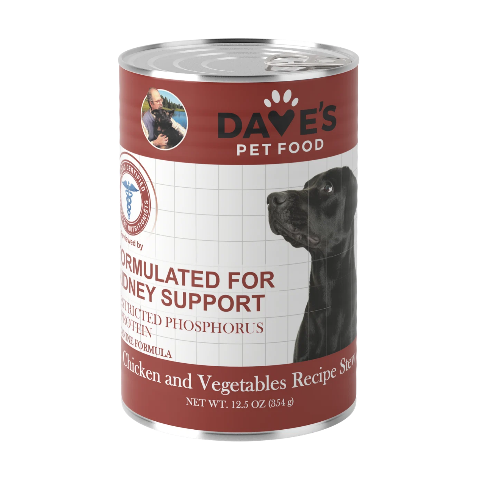 Dave's Pet Food Restricted Phosphorus Chicken & Vegetable Stew Recipe Canned Dog Food, 13.2-oz
