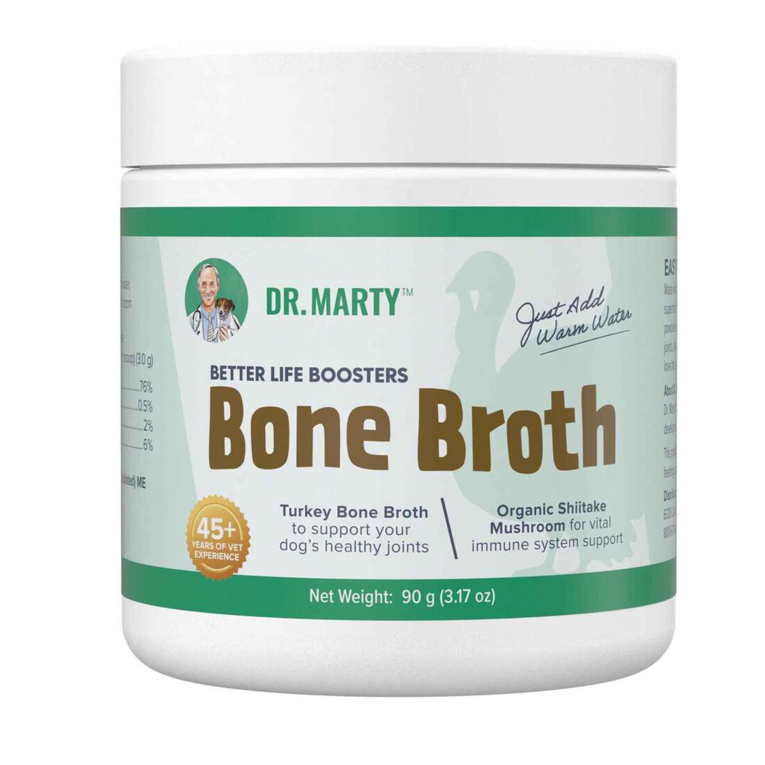 Dr. Marty Better Life Boosters Turkey Bone Broth Powder for Dogs 3.17 oz