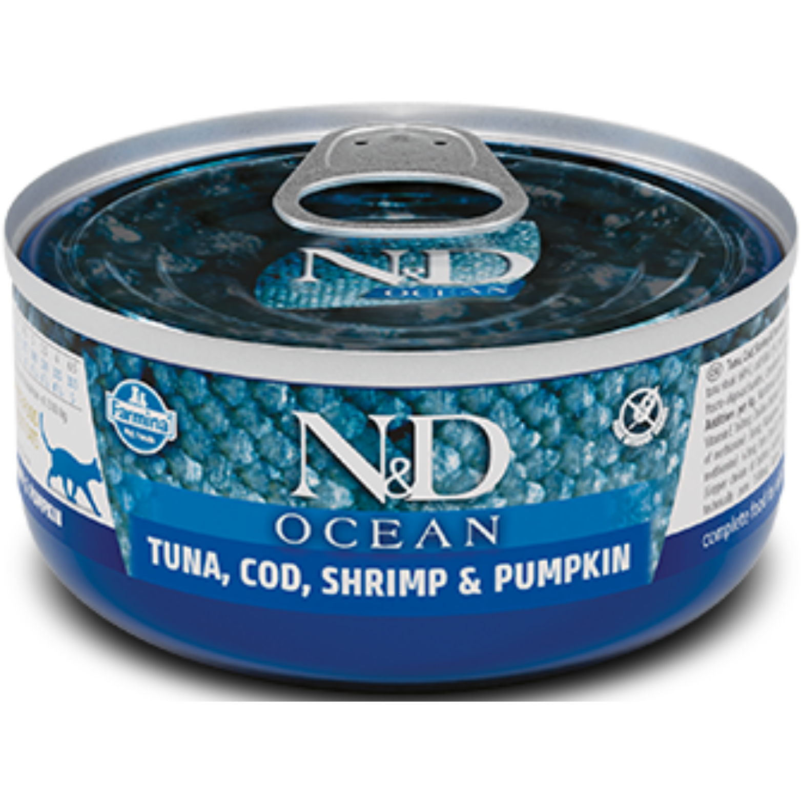 Farmina N&D Ocean Tuna, Cod & Shrimp Formula Canned Cat Food, 2.46-oz