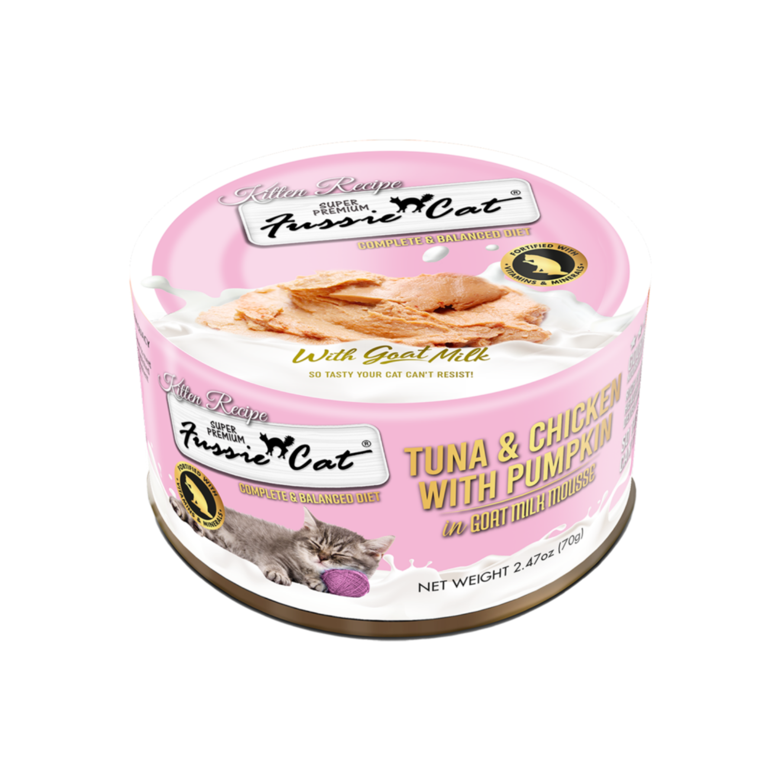 Fussie Cat Kitten Tuna & Chicken with Pumpkin in Goat Milk Mousse Canned Food, 2.47-oz