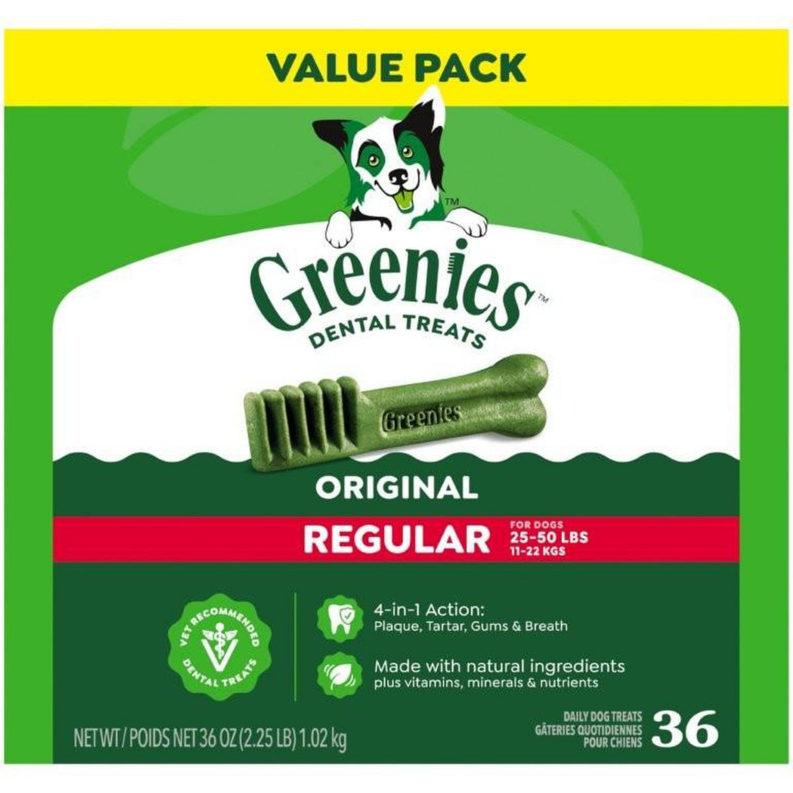 Greenies Dental Dog Treat Tub, 36-oz