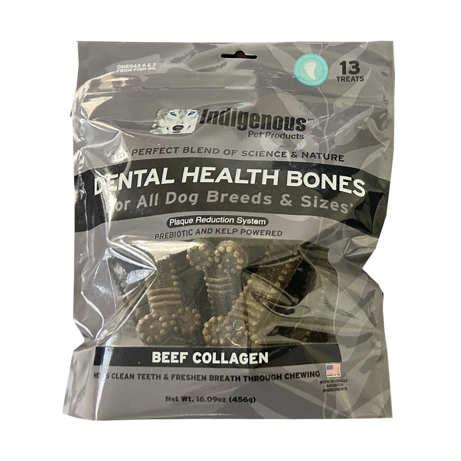 Indigenous Beef Collagen Grain-Free Dental Dog Treats, Original 13ct