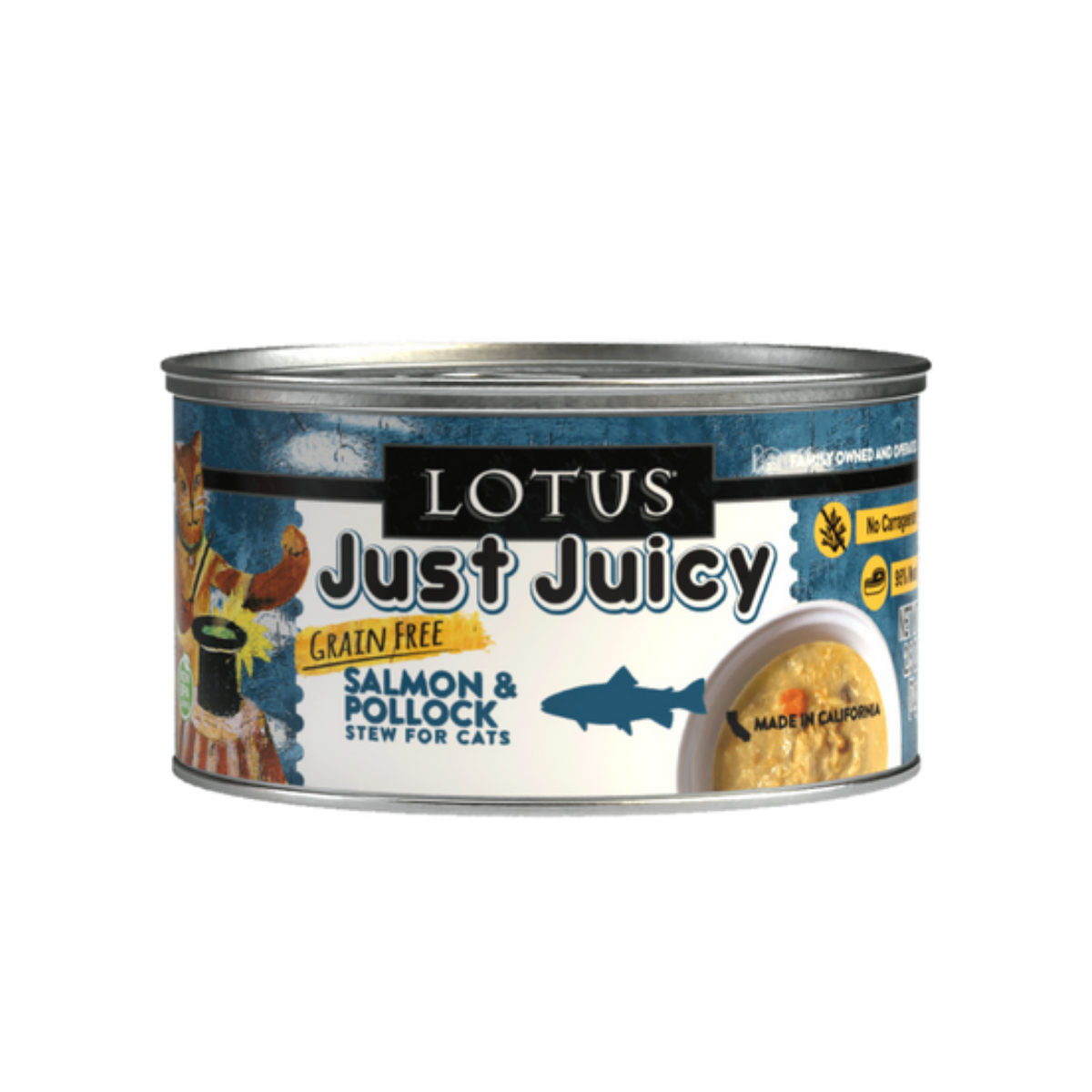 Lotus Just Juicy Salmon & Pollock Stew Grain-Free Canned Cat Food, 2.5 oz