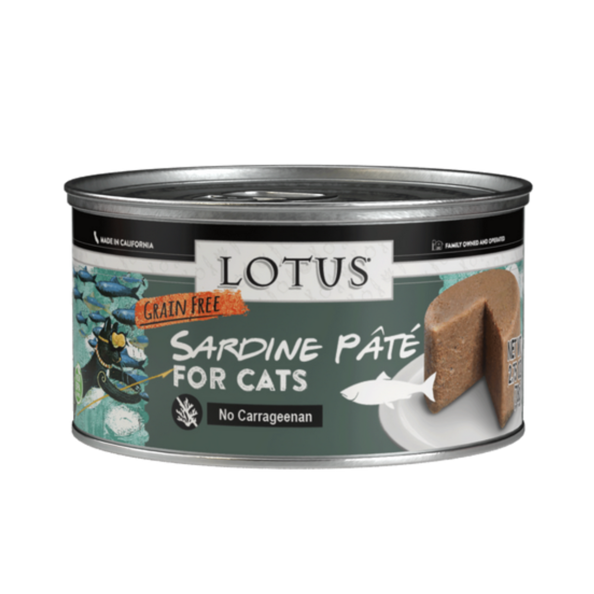 Lotus Sardine Pate Grain-Free Canned Cat Food, 2.75 oz