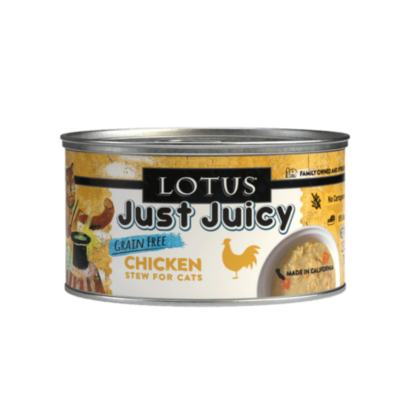 Lotus Just Juicy Chicken Stew Grain-Free Canned Cat Food, 2.5 oz