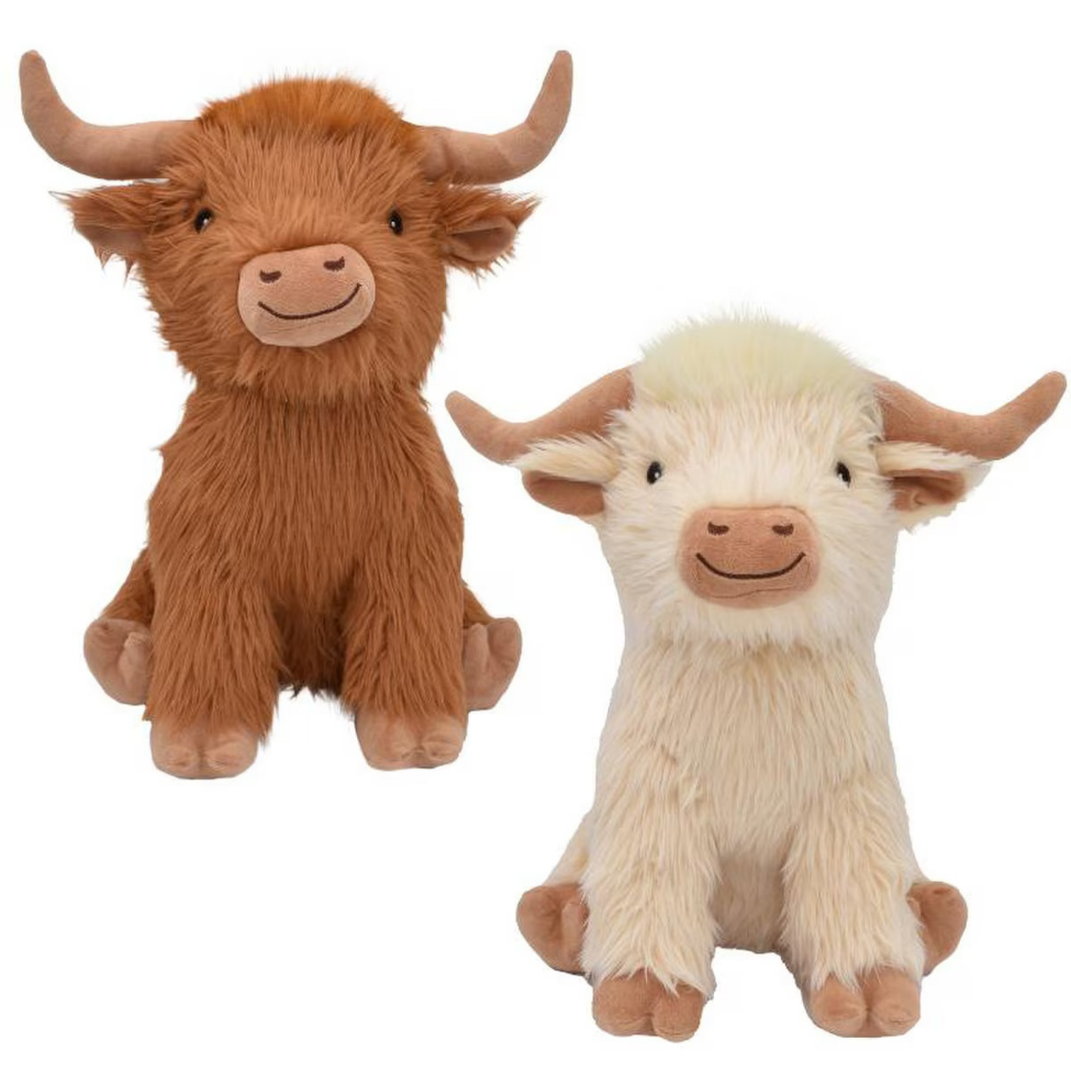 Multipet Highland Cow Shaggy Jumbo 14" Dog Toy Brown & Cream Assorted