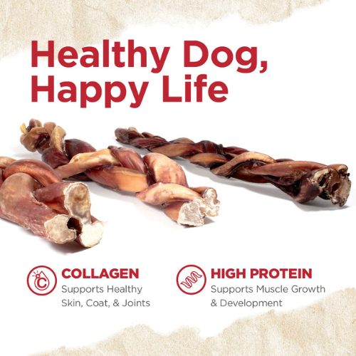 Natural Farm Braided Power Bully Stick 6"