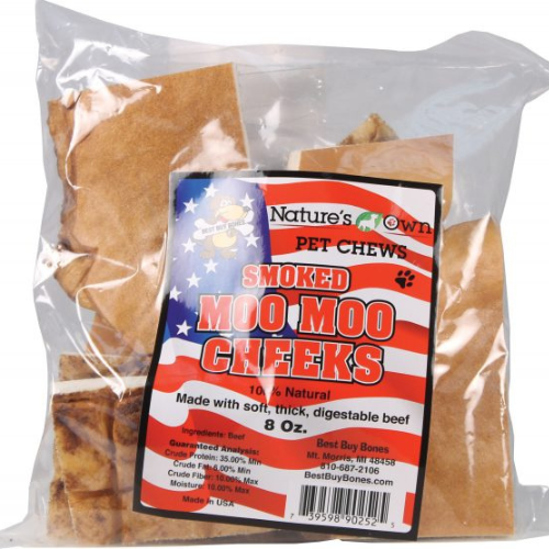 Best Buy USA Smoked Moo Moo Cheeks for Dogs 8oz