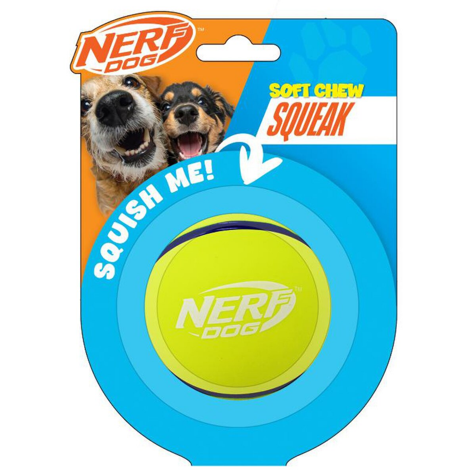 NerfDog Latex Premium Squeak Ball Green/Blue 3.5"