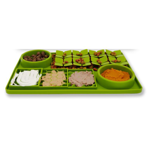 Palz & Co Paw Puzzle Silicone Slow Feeding Mat Green, Large
