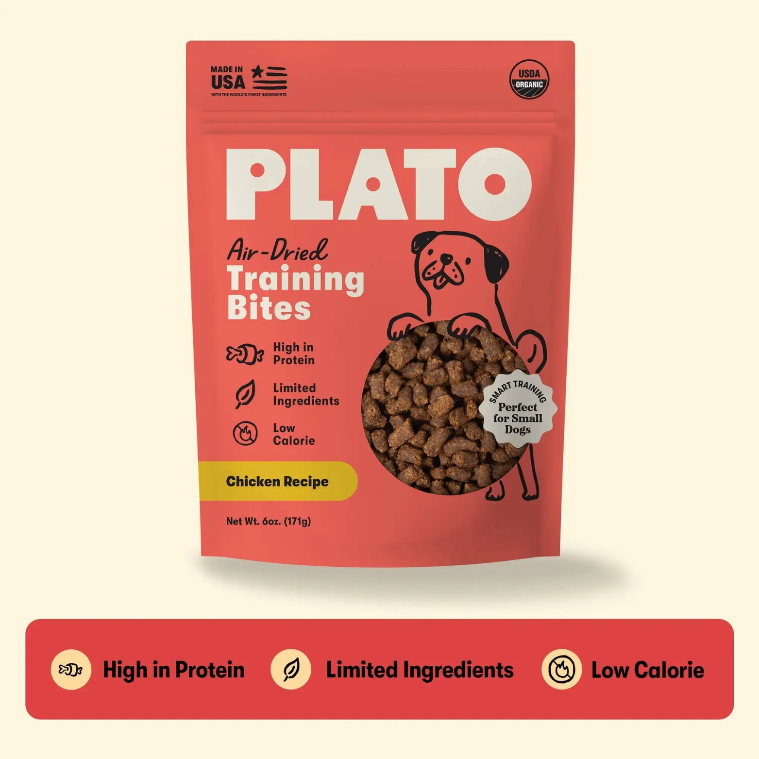 Plato Air Dried Chicken Training Bites 6oz