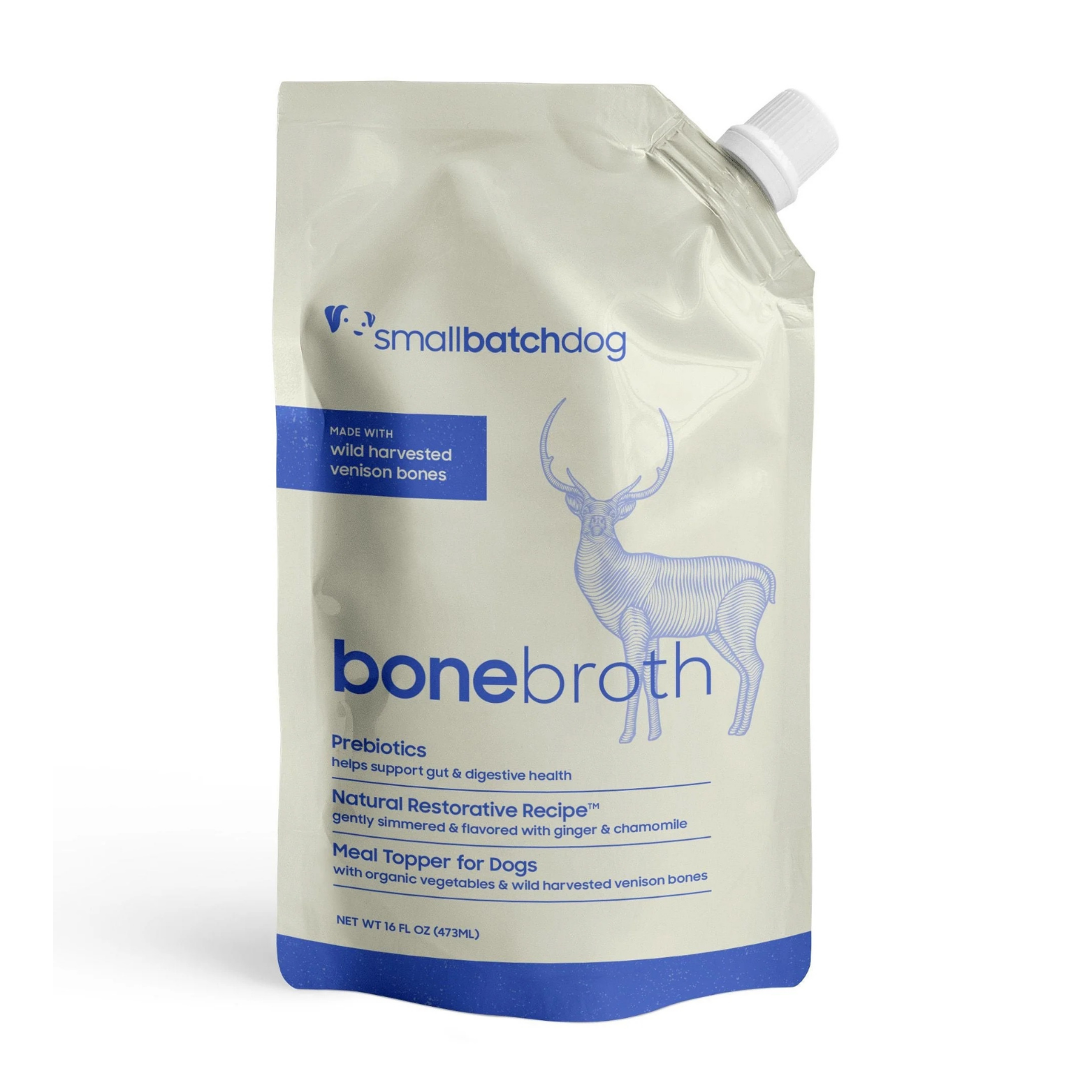 Small Batch Frozen Organic Venison Bone Broth Dog & Cat Food Topper, 22 oz