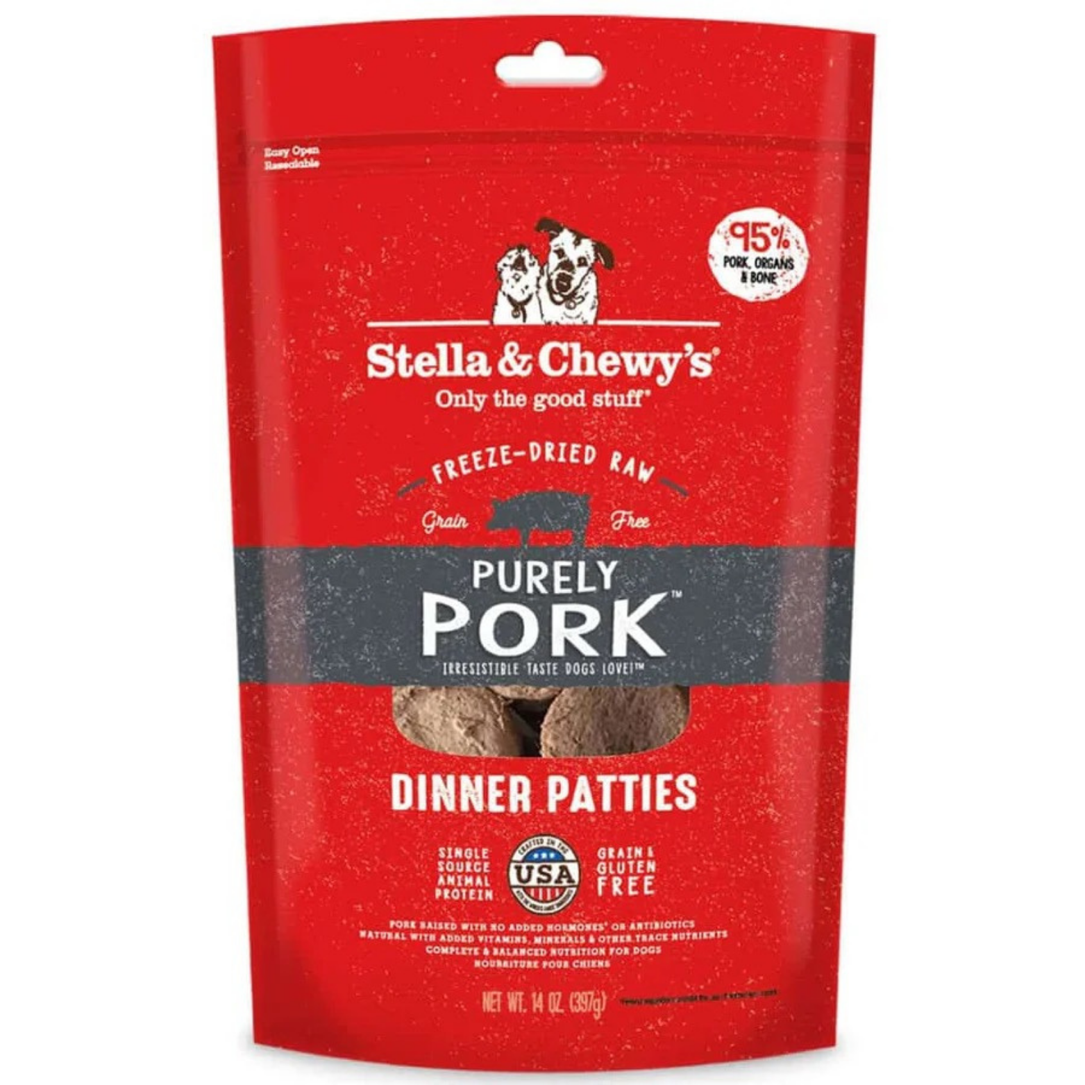 Stella & Chewy's Purely Pork Dinner Patties Freeze-Dried Raw Dog Food