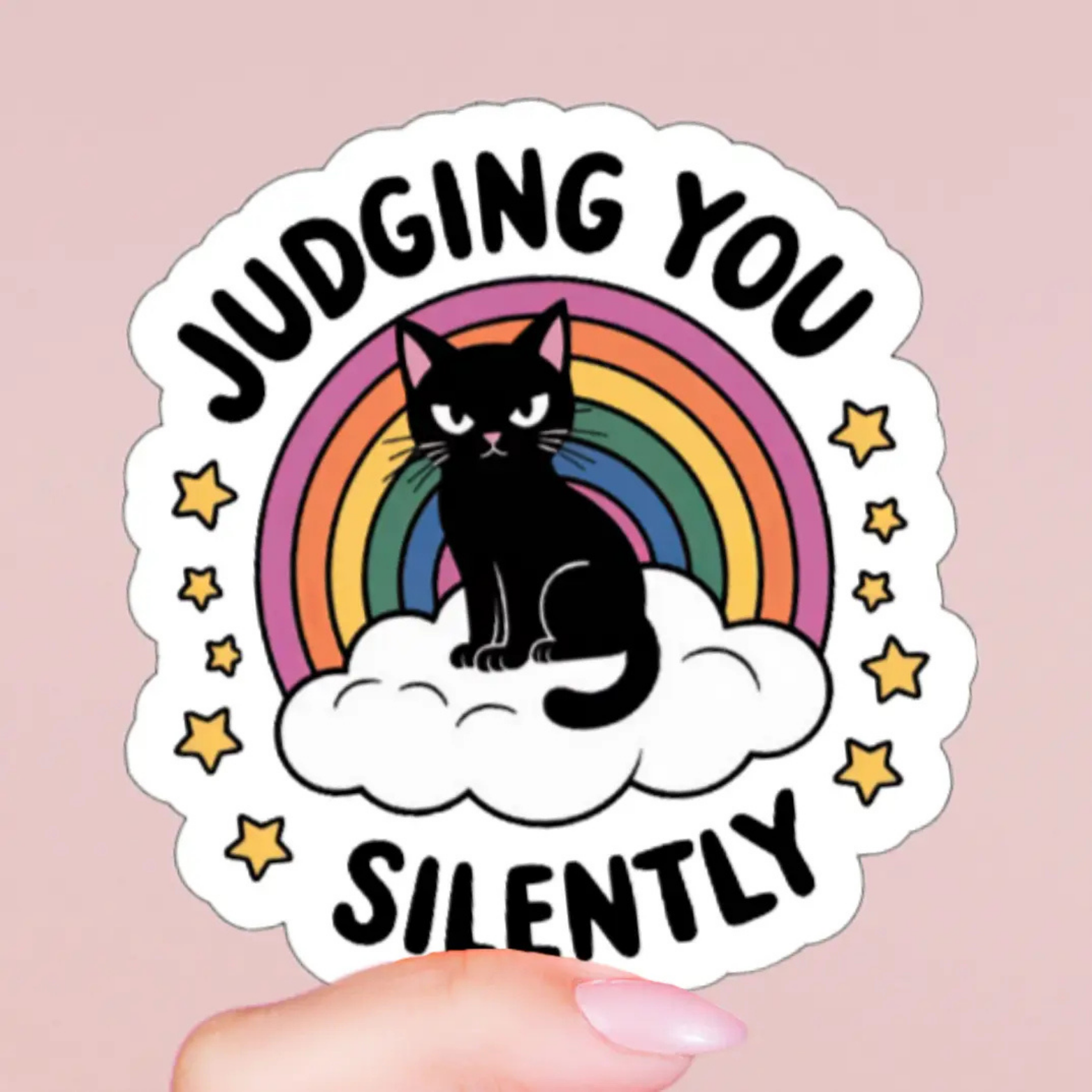 The Pet Foundry Judging You Silently Glossy Vinyl Sticker