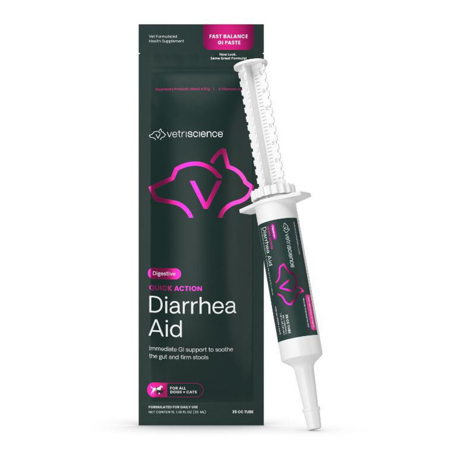 VetriScience Quick Action Diarrhea Aid Paste for Cats & Dogs 35cc