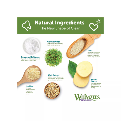 Whimzees Brushzees Dental Chews Natural Grain-Free Dental Dog Treats
