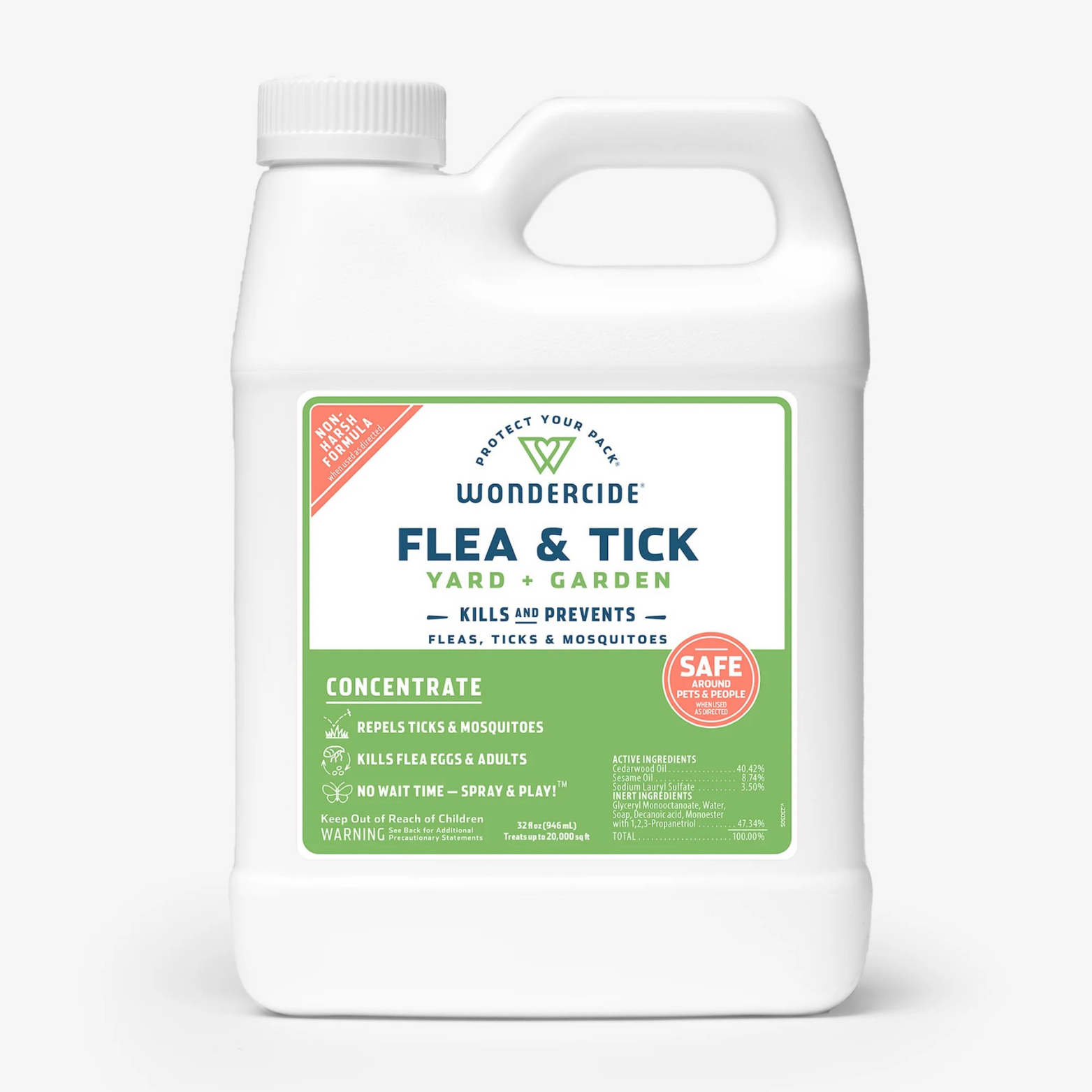 Wondercide Flea & Tick Concentrate for Yard + Garden with Natural Essential Oils, 32oz