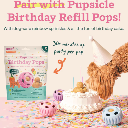 Woof Pet Pupsicle Birthday Party Pink Dog Toy