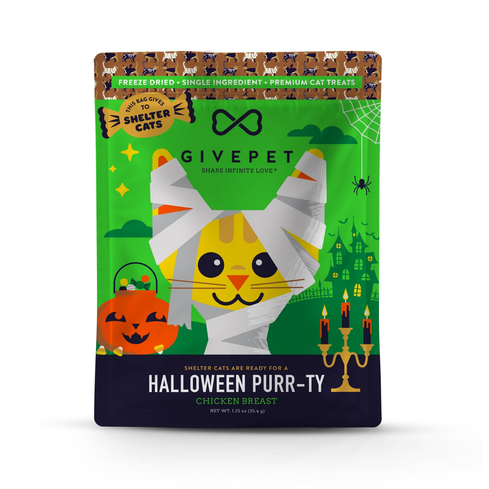 GivePet Halloween Purr-Ty Freeze-Dried Cat Treats, 1.25-oz