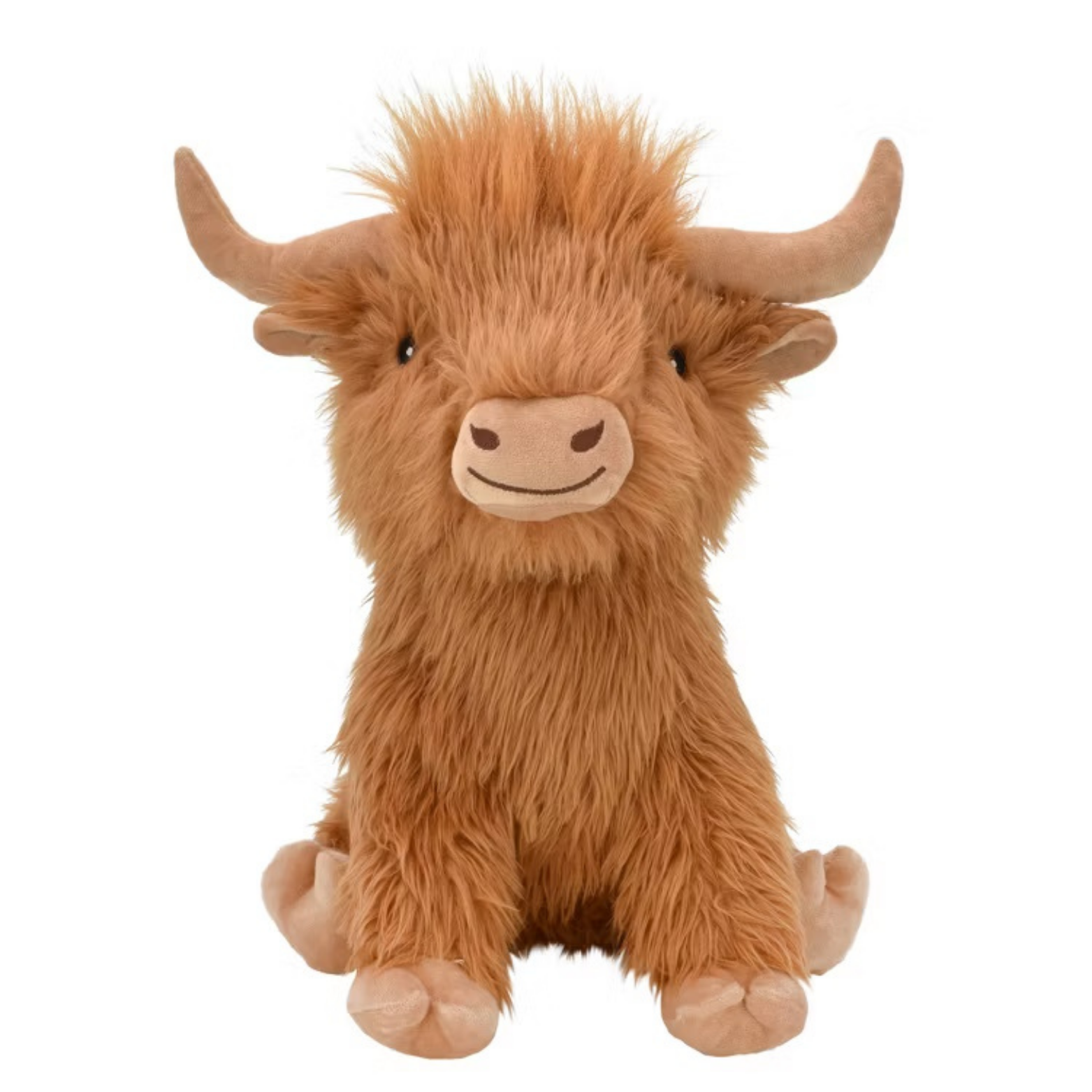 Multipet Highland Cow Shaggy Jumbo 14" Dog Toy Brown & Cream Assorted