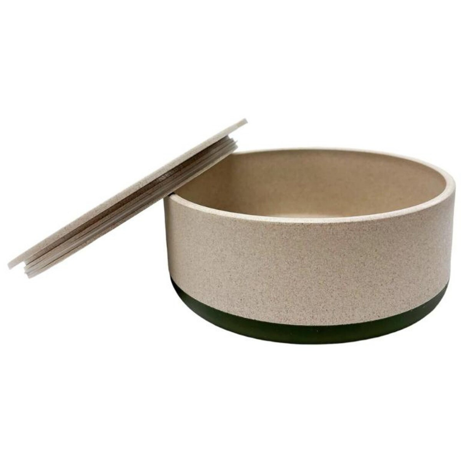 Palz & Co EcoBowl Sandstone Beige Forest Green Dog Bowl