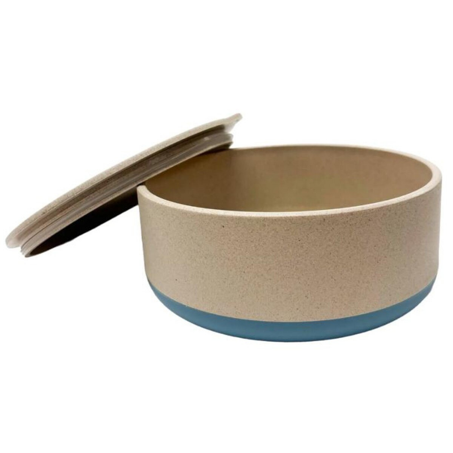 Palz & Co EcoBowl Sandstone Beige Sky Blue Dog Bowl