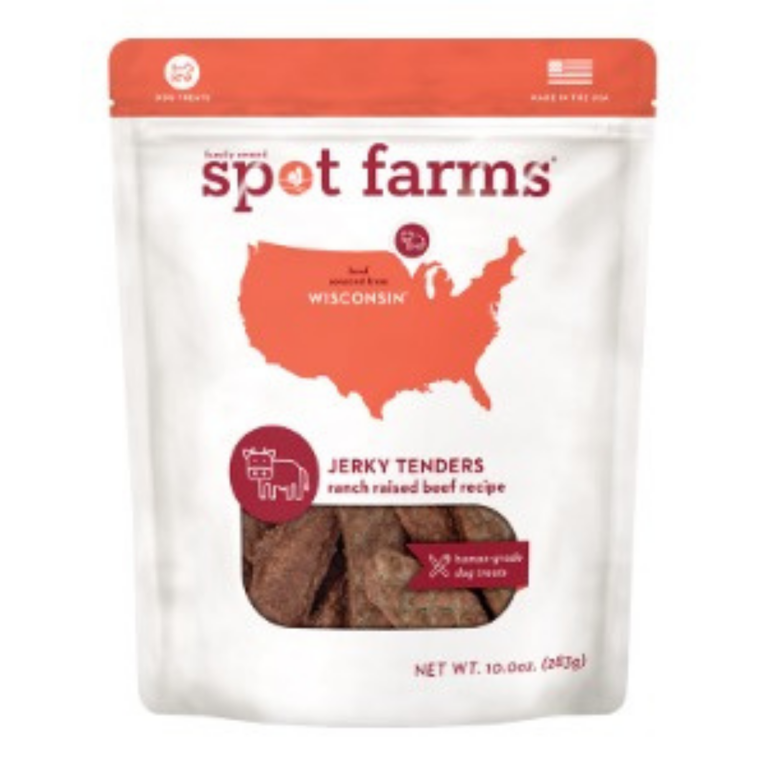 Spot Farms Basics Free Range Beef Jerky Tenders Dog Treats
