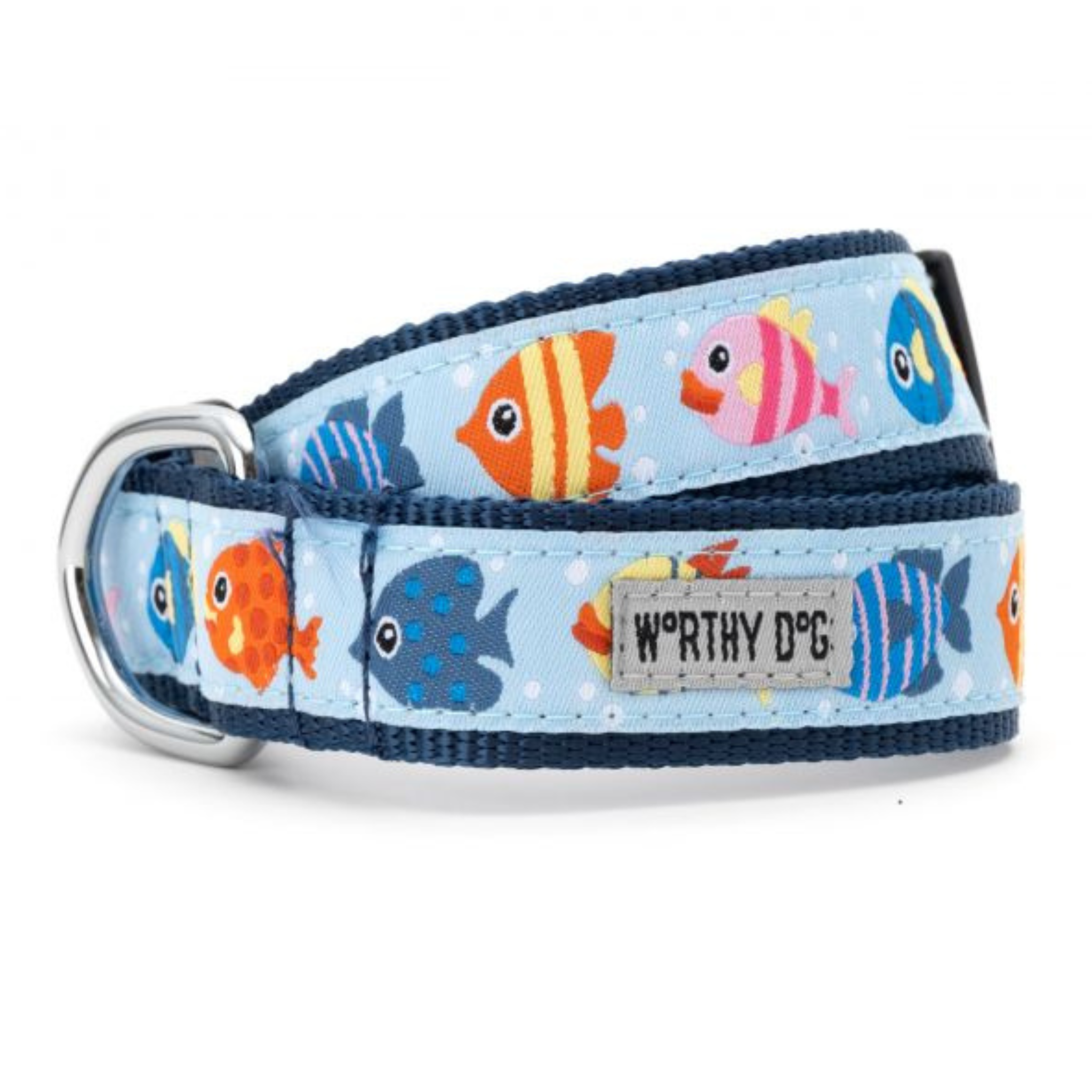 The Worthy Dog Fishy Blue Dog Collar - Mutts & Co.