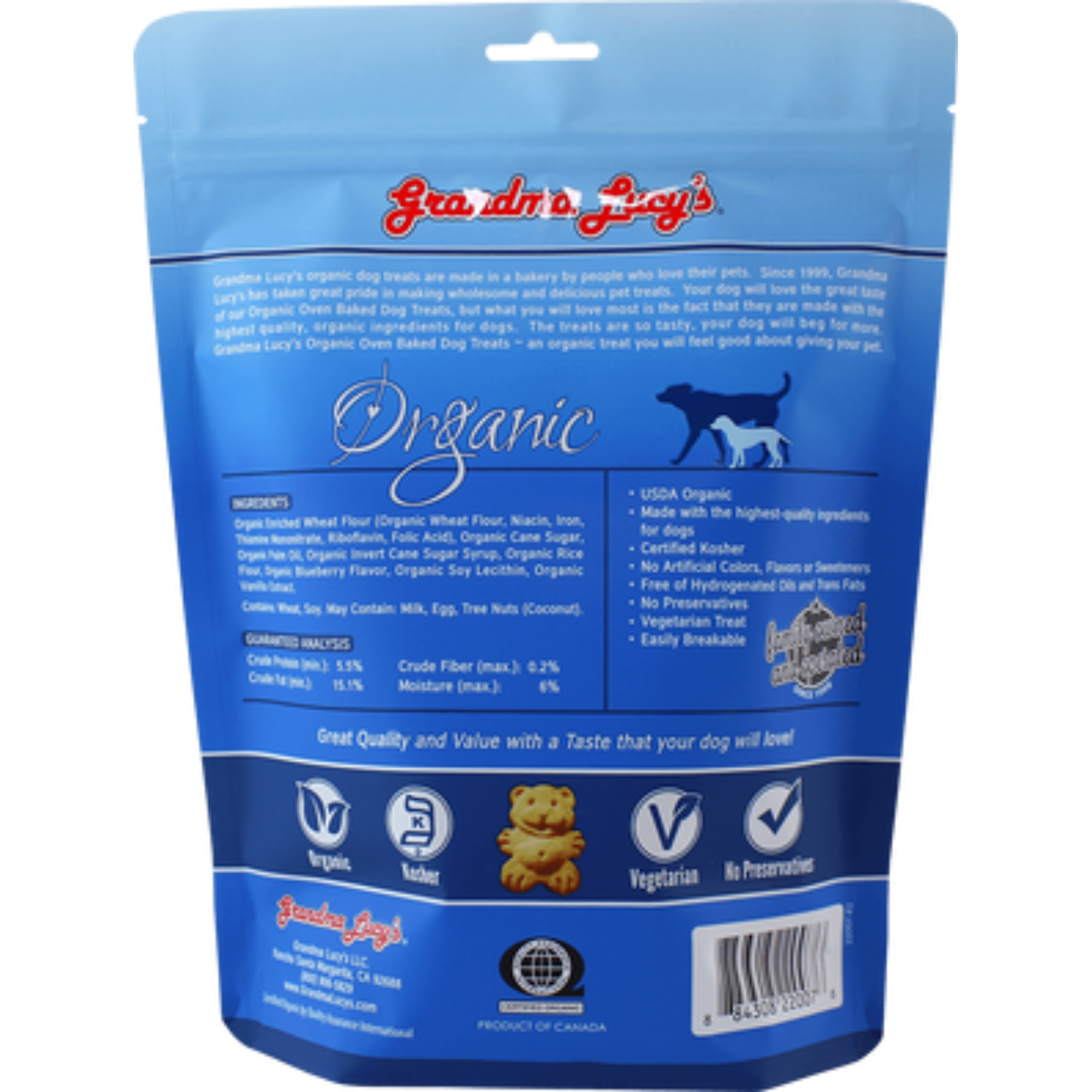 Grandma Lucy's Organic Blueberry Oven Baked Dog Treats, 14-oz bag - Mutts & Co.